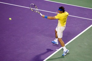 La torture du droitier, le coup droit de Rafael Nadal. La torture du droitier, le coup droit de Rafael Nadal.